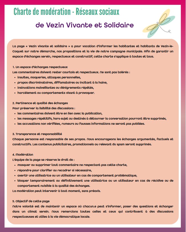 Notre charte de modération - Réseaux sociaux
