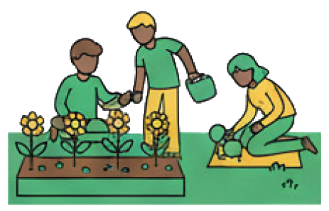 Faire plus de place à la nature et à l'animal Personnes jardinant collectivement