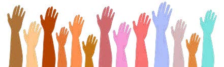 Mains levées pour une assemblée